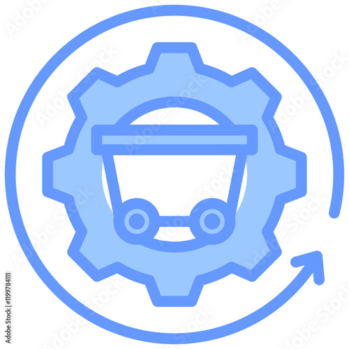 Quarrying Process Blue Icon
