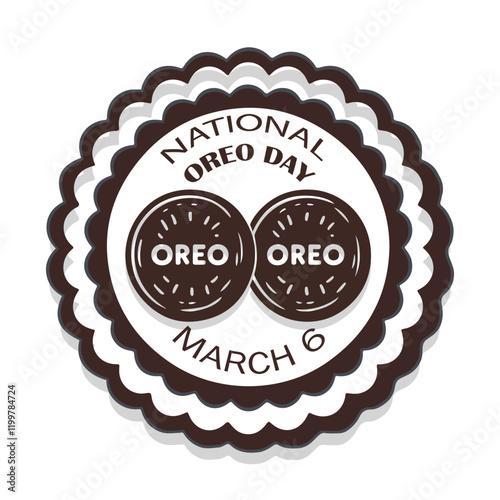 National Oreo Day Sign and Badge. banner, poster, postcard, card, placard, background design.