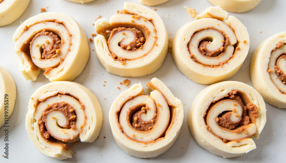 Cinnamon roll dough waiting to rise, delicious pastry preparation Cinnamon roll dough waiting to rise, delicious pastry preparation