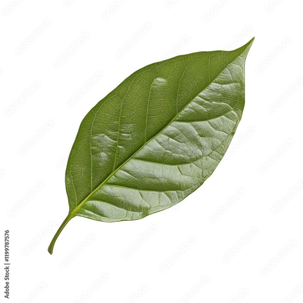 Obraz premium Fresh Green Leaf Isolated on White Background for Natural Design Use