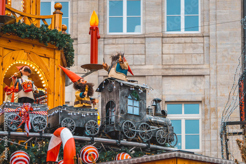 Photography Christmas decorations in a big city in Poland