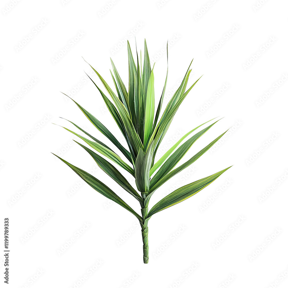Naklejka premium Detailed Green Leafy Plant with Long Leaves and Vibrant Appearance