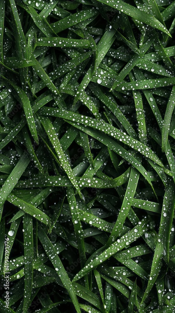 In the soft light of dawn, water droplets glisten on lush grass blades, creating a captivating display of nature's beauty. Each droplet mirrors the world around it, enhancing the serene atmosphere In the soft light of dawn, water droplets glisten on lush grass blades, creating a captivating display of nature's beauty. Each droplet mirrors the world around it, enhancing the serene atmosphere