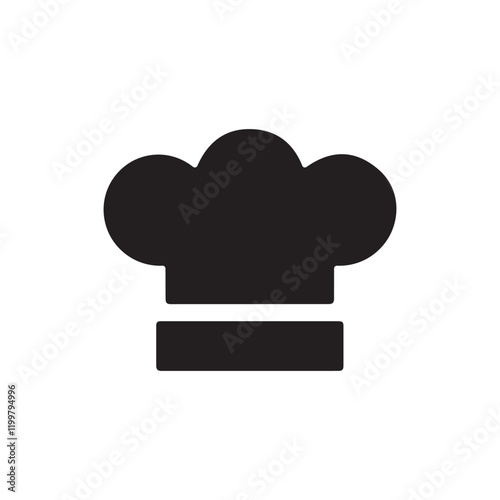 Chef Hat Icon Simple Black Design for Culinary and Kitchen Themes