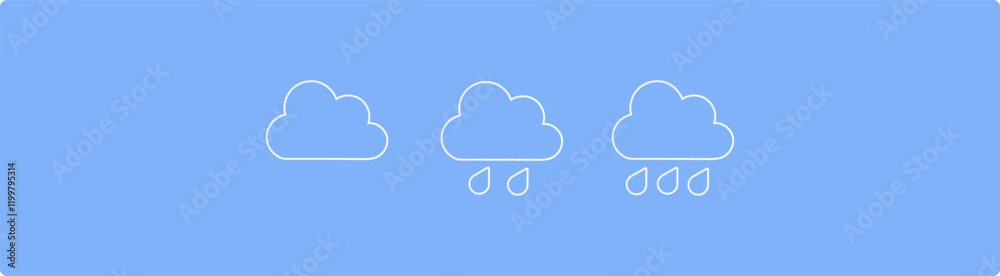 Obraz premium Cloud icon, Cloud Based Sharing Line Icon Design, Vector Stock Collection