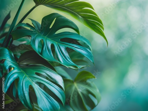 Abstract Background with Tropical Leaves. photo