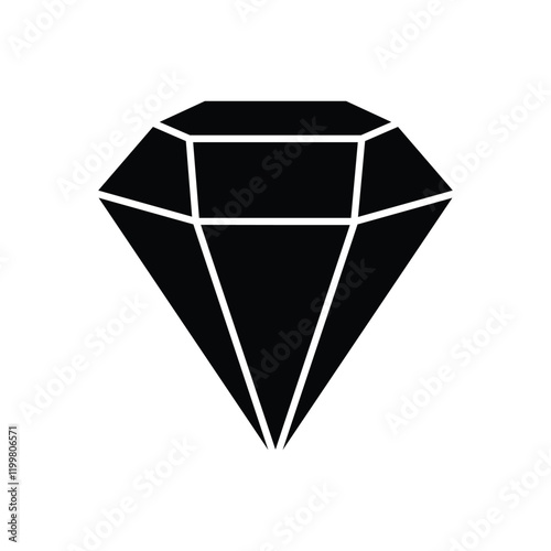 Vector diamond icon in black. Diamond icon vector design template simple and clean. Diamond icon jewel symbol logo template illustration on white background.