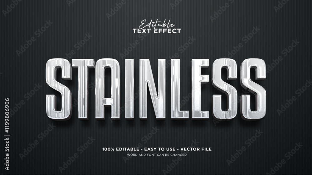 Stainless text effect, editable steel text effect Stainless text effect, editable steel text effect