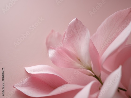 Elegant Pink Petals Arranged in Creative Composition on Soft Pink Background
