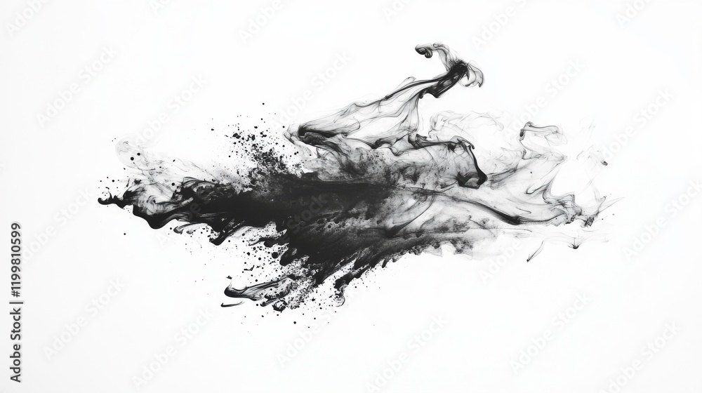 Obraz premium ink paint poured into water isolated on white