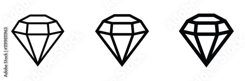 Diamond icon. Diamond line icon.