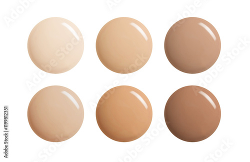 Diverse Foundation Tone Color Palette for Makeup