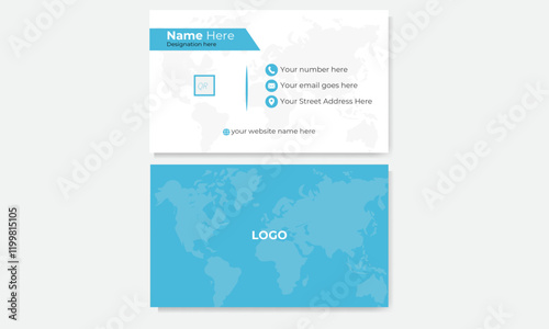 Creative modern simple minimalist abstract blue color
business card design 
