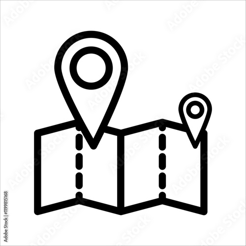 Location or map pin icon vector illustration, pictogram isolated on white background. color editable