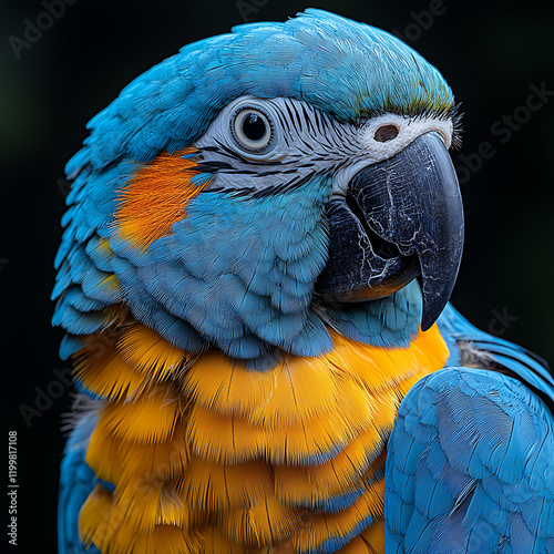 Retrato de un loro azul photo