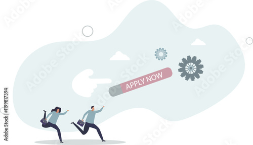 Apply new job online, career opportunity or employment vacancy, job application or opening position concept.flat characters.