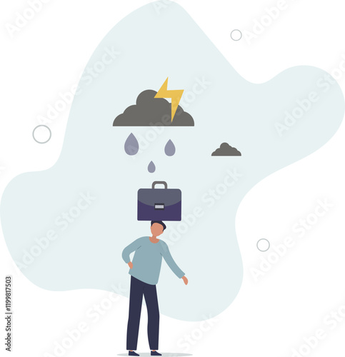 Having bad day, disappointed work, discourage or depression, failure feeling bad or difficulty, having problem and trouble concept.flat characters.