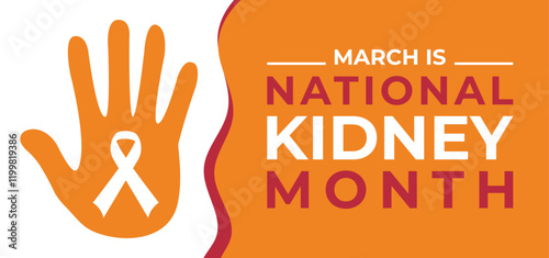 National Kidney Month Observed every year of March, Medical Awareness Vector design 
