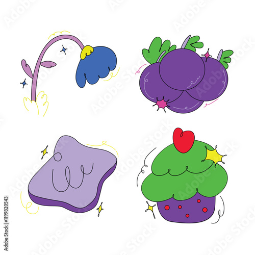Digital Sanctuary Cartoony Selfcare Wellness Lined