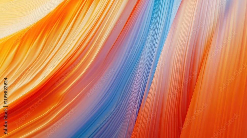 Naklejka premium Abstract Orange and Blue Swirls