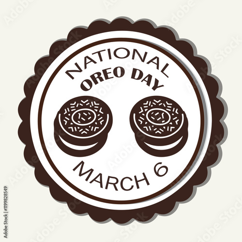 National Oreo Day Sign and Badge. banner, poster, postcard, card, placard, background design.