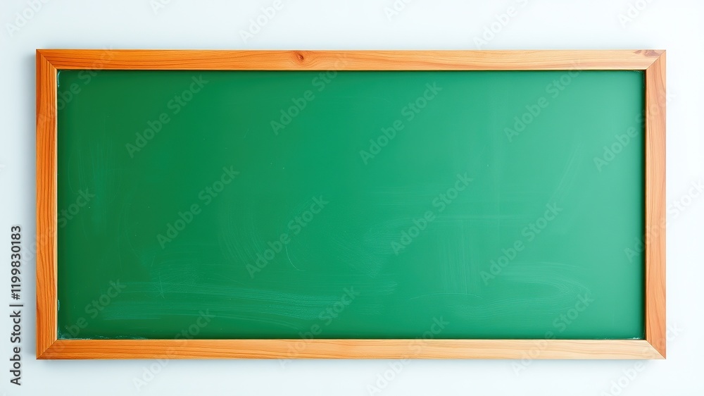 Empty Green Chalkboard with Wooden Frame - AI Photo Empty Green Chalkboard with Wooden Frame - AI Photo