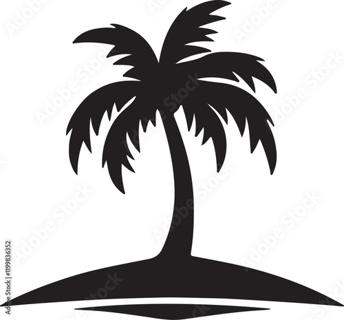 Palm tree silhouette vector art.