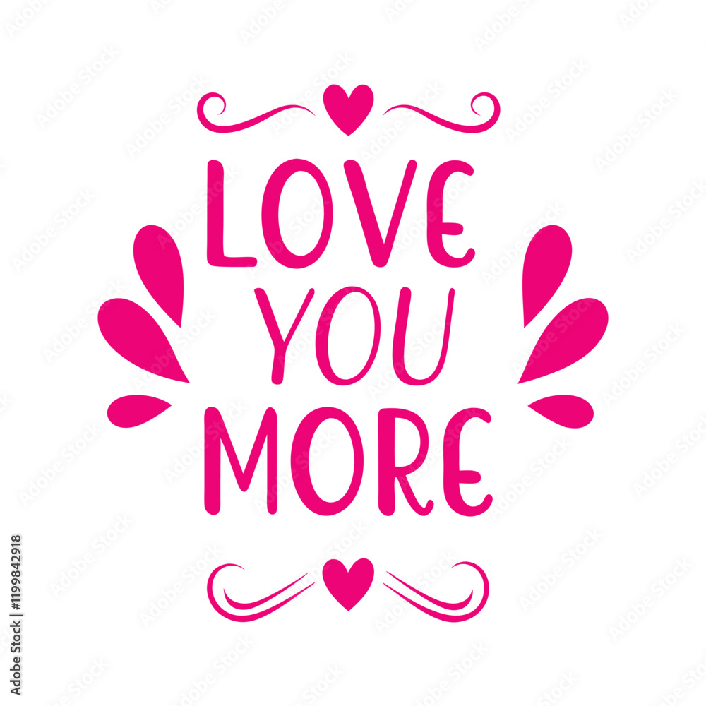 Obraz premium Romantic Love Typography Vector Illustration.