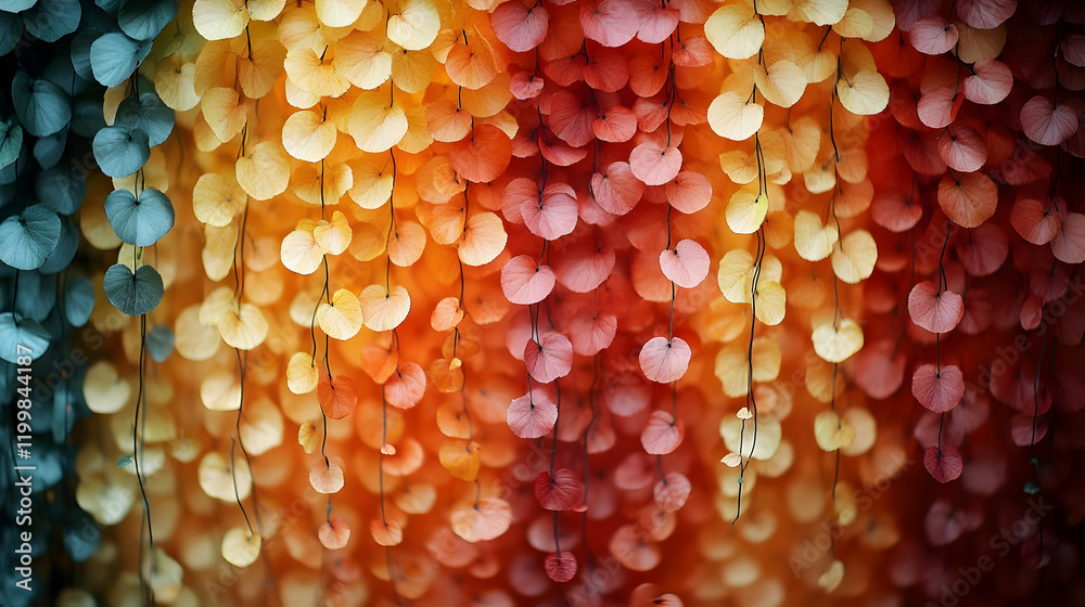 Abstract Colorful Hanging Leaves Background Texture Abstract Colorful Hanging Leaves Background Texture