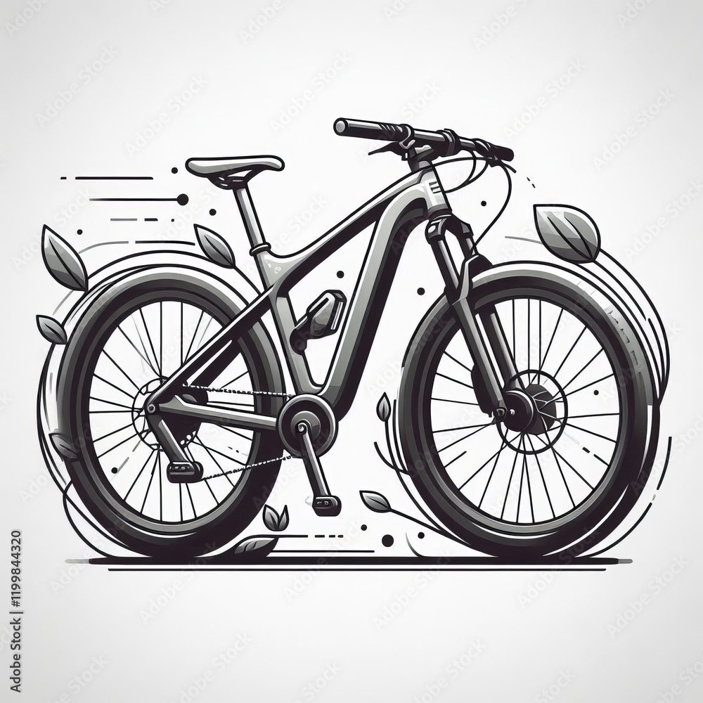 Fototapeta premium Bicycle A illustration of a bicycle with sleek design and enviro