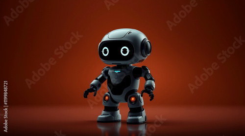 Cute Mini ai robot isolated on transparent background