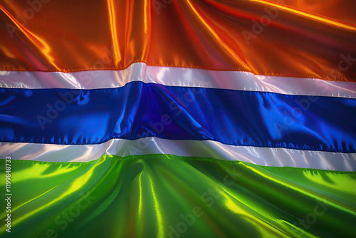 gambian flag for national Day or Independence Day of gambia photo