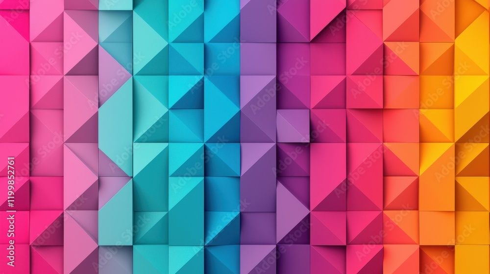 Fototapeta premium Gradient color pattern background concept. Vibrant Gradient Color Grid Pattern with Smooth Transitions and Geometric Shapes