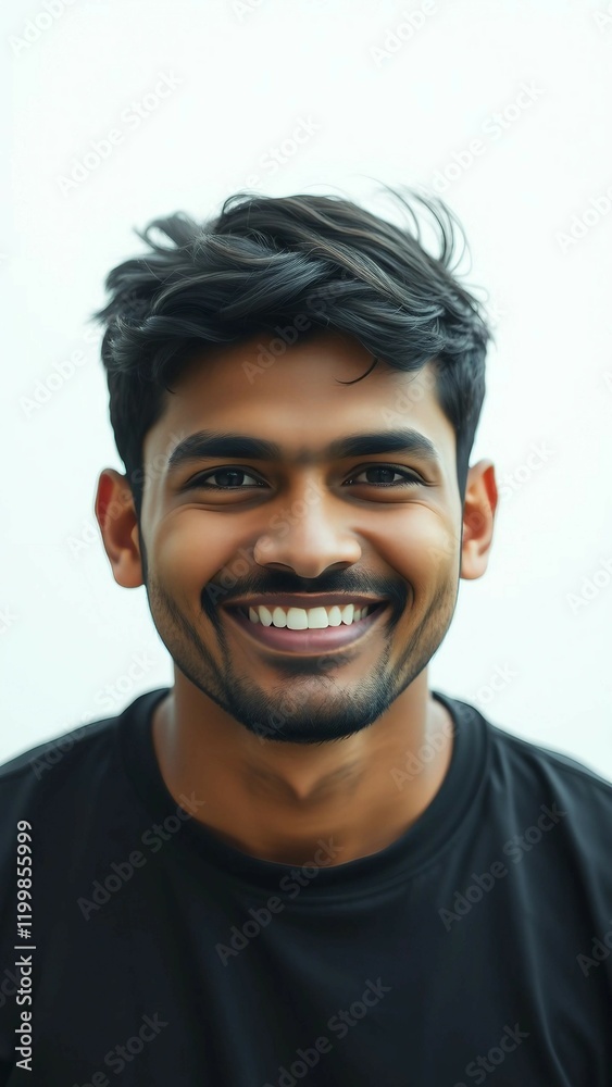 Portrait of a young Indian man with a smiling on face happy expression isolated on transparent backg Portrait of a young Indian man with a smiling on face happy expression isolated on transparent backg