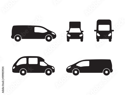 Transportation Icons silhouette vector art illustrtion 