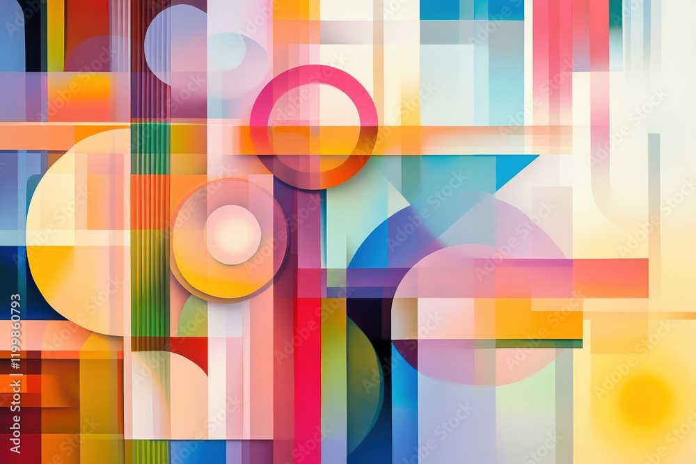 Fototapeta premium Abstract geometric art with vibrant colors