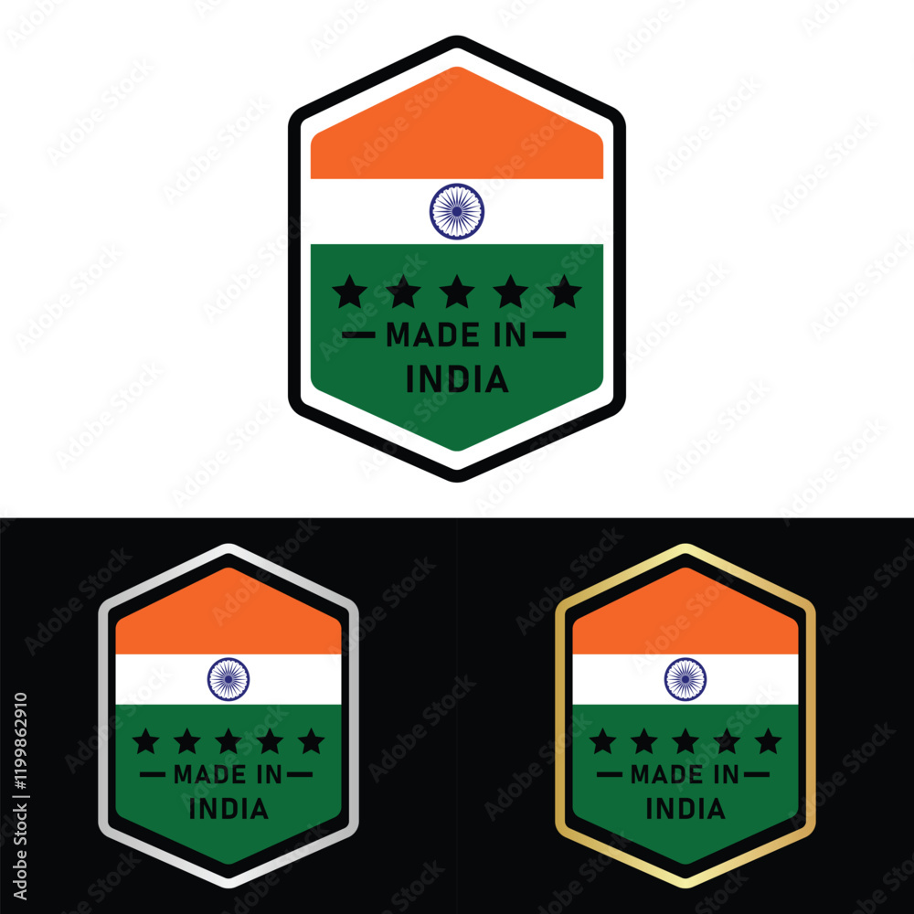 Naklejka premium Made in India Badge Tag Seal Make in India Stamp