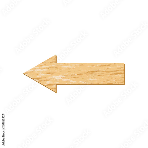 Wooden signs and signboards. Textured left direction signs for presentation media, games, or etc