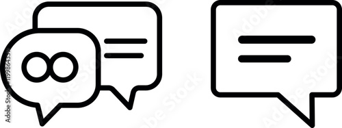 Comment Vector Icon Set: Feedback, Discussion, and Interaction Designs