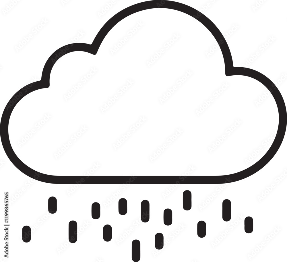 Rain cloud icon vector on white background Rain cloud icon vector on white background