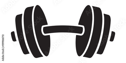 Dumbbell silhoutte vector on white background