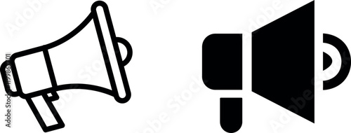 Megaphone Vector Icon Set: Sound, Announcement, and Communication Designs