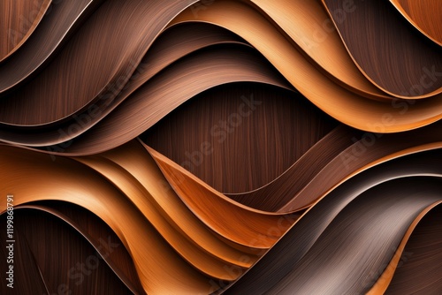 A glossy walnut wood texture with rich dark brown hues and wavy, interlocked grain patterns