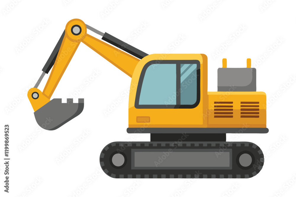 excavator vector illustration isolated on white excavator vector illustration isolated on white