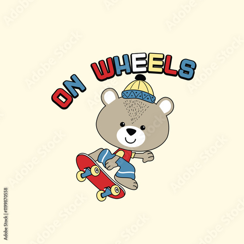 Adorable animal vector performing freestyle skateboarding tricks with a cheerful and energetic vibe.