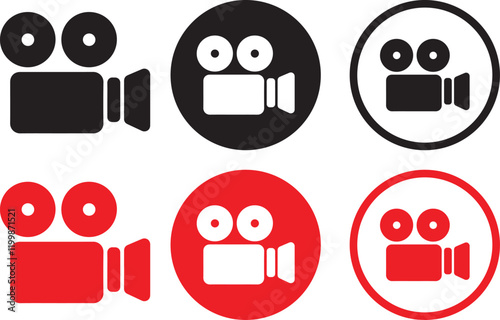 Video icon set. video camera icon vector. movie sign. cinema