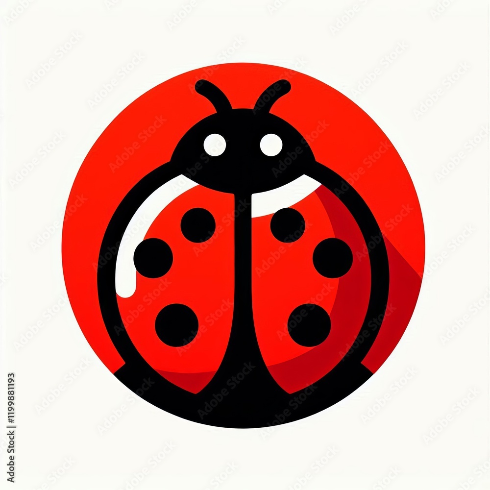 Obraz premium Ladybug Spots A red semicircle with a few black dots representin