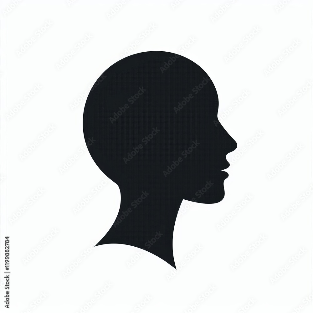 Profile Silhouette A simple side profile in black on a white bac Profile Silhouette A simple side profile in black on a white bac