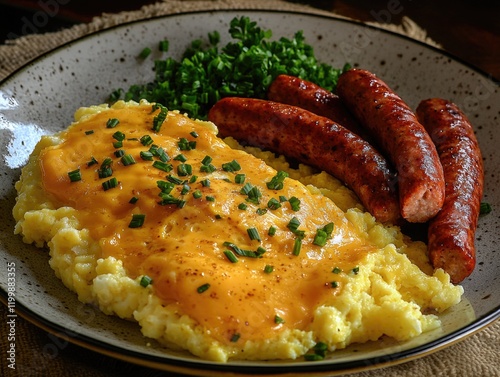 Mashed Potatoes with Sausages photo