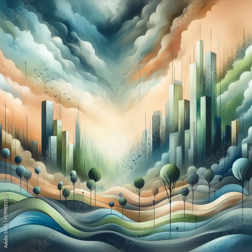 Muted Colors Muted colors representing the calm and stability of